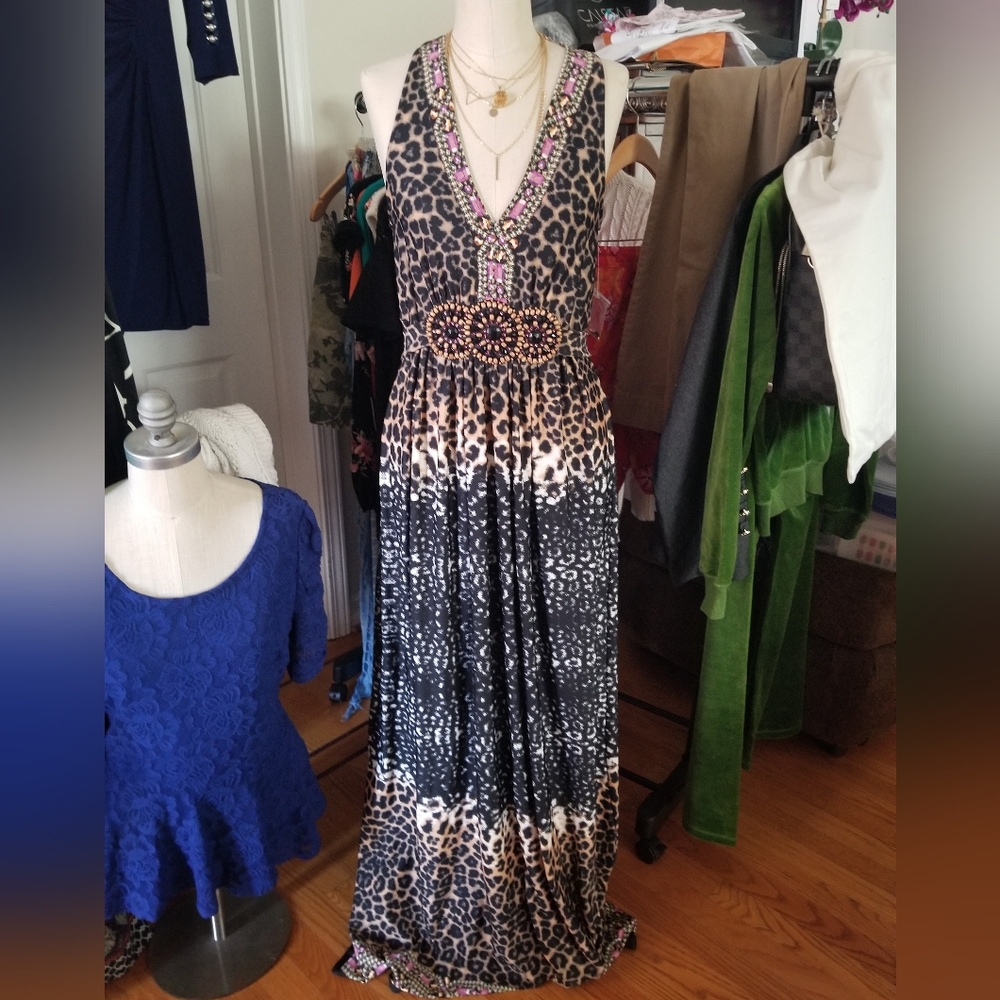 Animal Print Maxi Dress Vacation Vibes NWT
